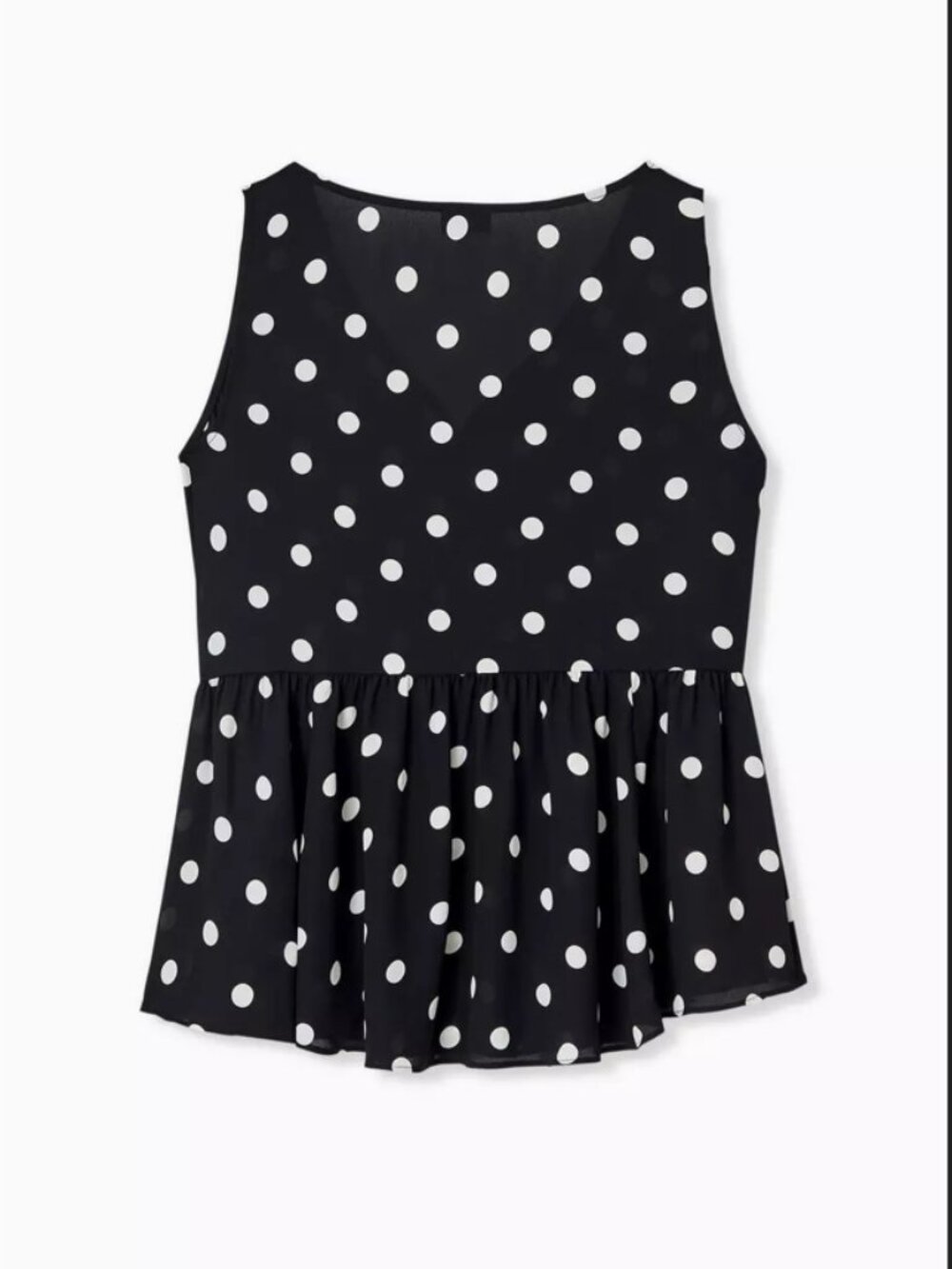 Torrid Polka Dot Georgette Peplum Tank Top Size 2 2X V Neck - Picture 4 of 11